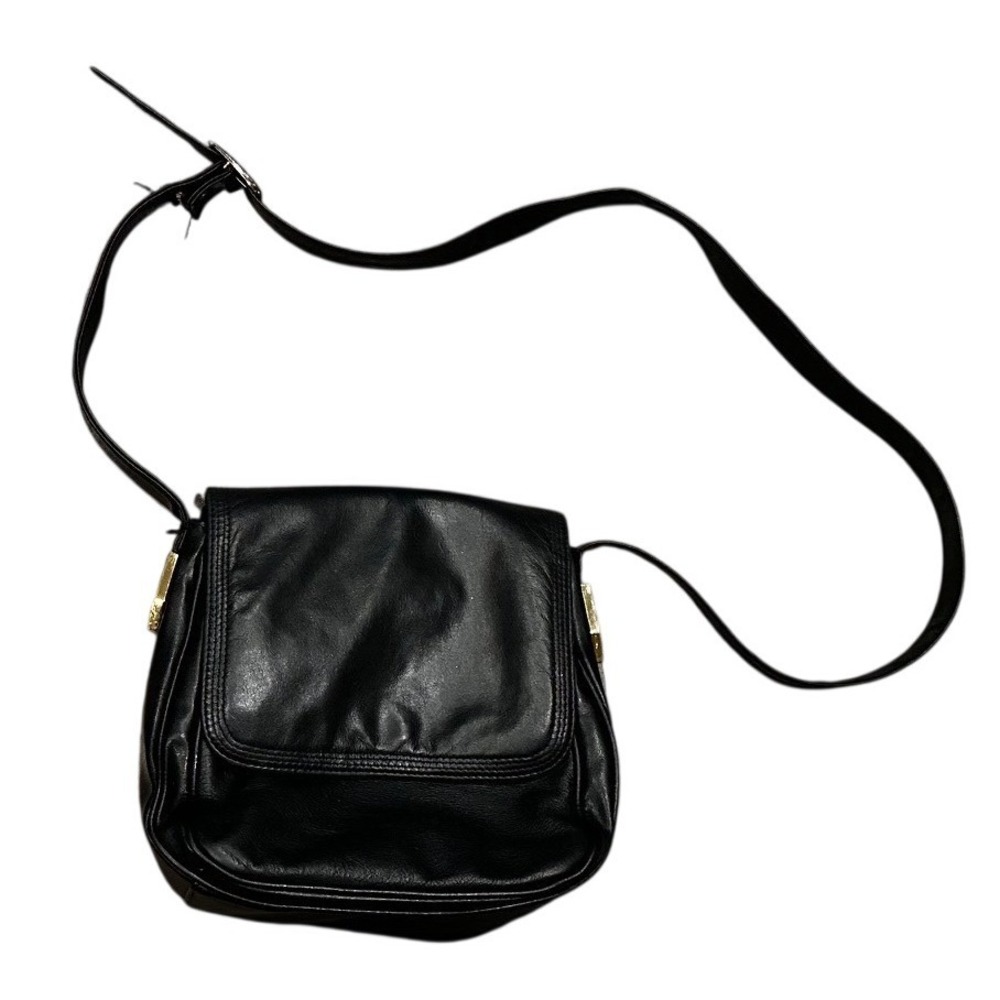 Toni Black Leather Crossbody Bag